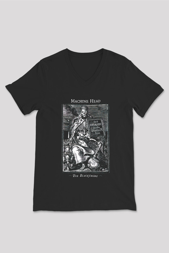 Machine Head Siyah Unisex V Yaka Tişört T-Shirt
