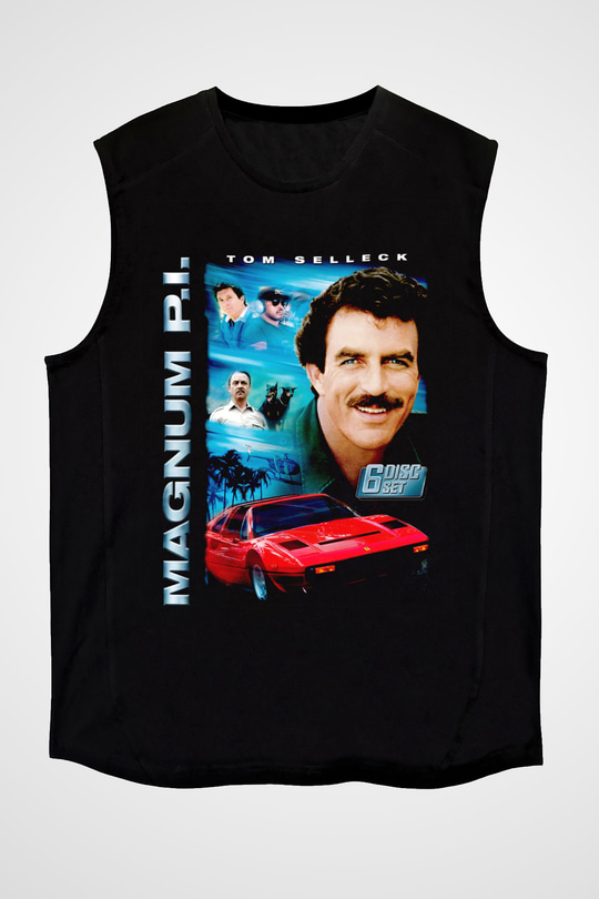Magnum P.I. Siyah Unisex Kolsuz Tişört