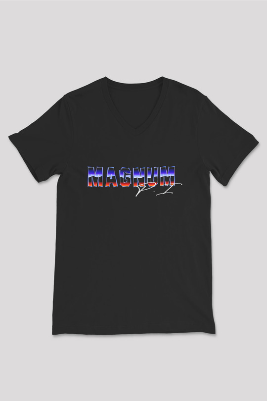 Magnum P.I. Siyah Unisex V Yaka Tişört