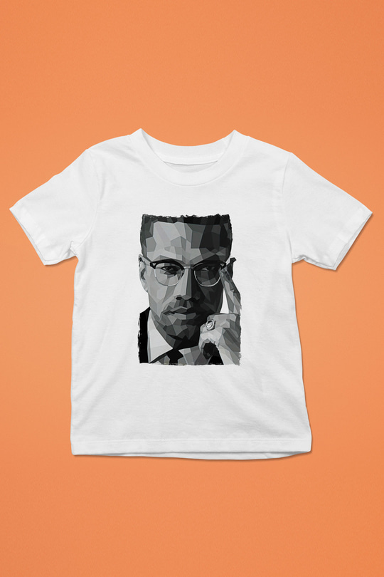 Malcolm X James Baskılı Beyaz Unisex Beyaz Çocuk Tişört - Tshirt
