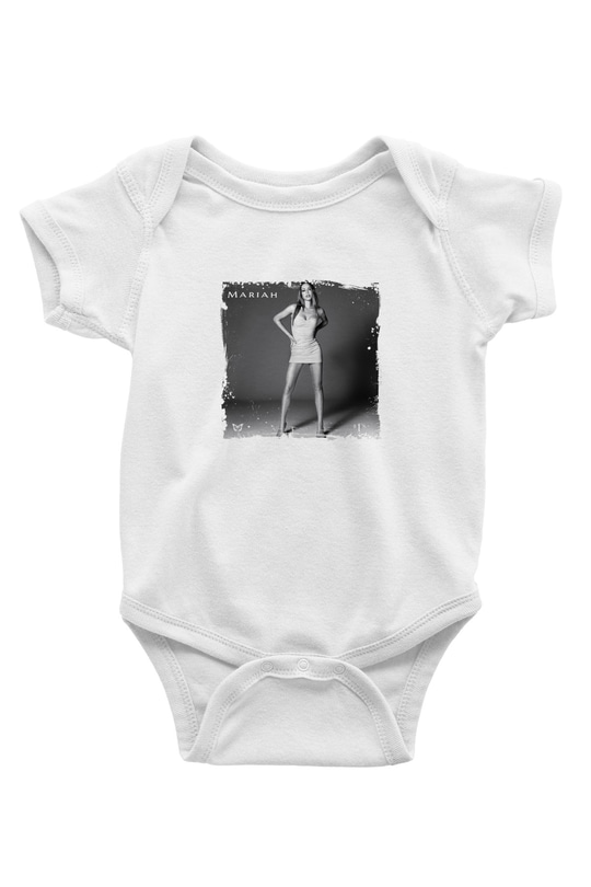 Mariah Carey Baskılı Unisex Beyaz Bebek Body - Zıbın