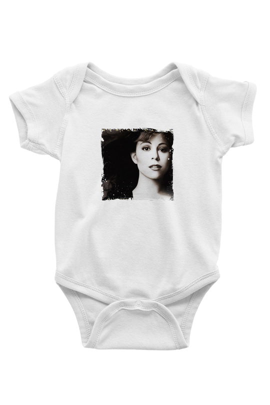 Mariah Carey Baskılı Unisex Beyaz Bebek Body - Zıbın