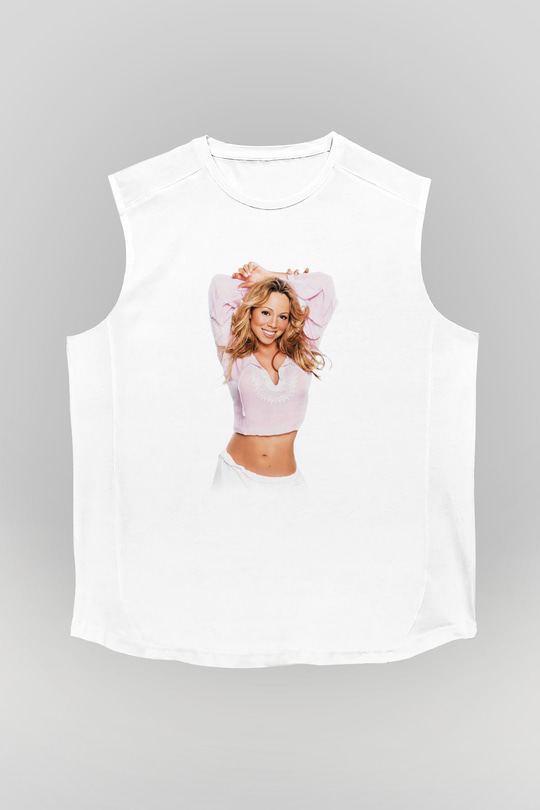 Mariah Carey Beyaz Unisex Kolsuz Tişört