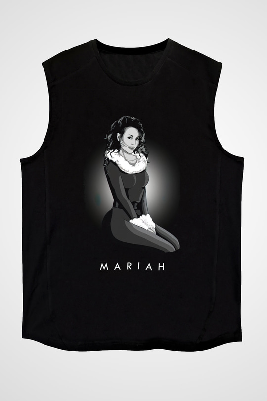 Mariah Carey Siyah Unisex Kolsuz Tişört