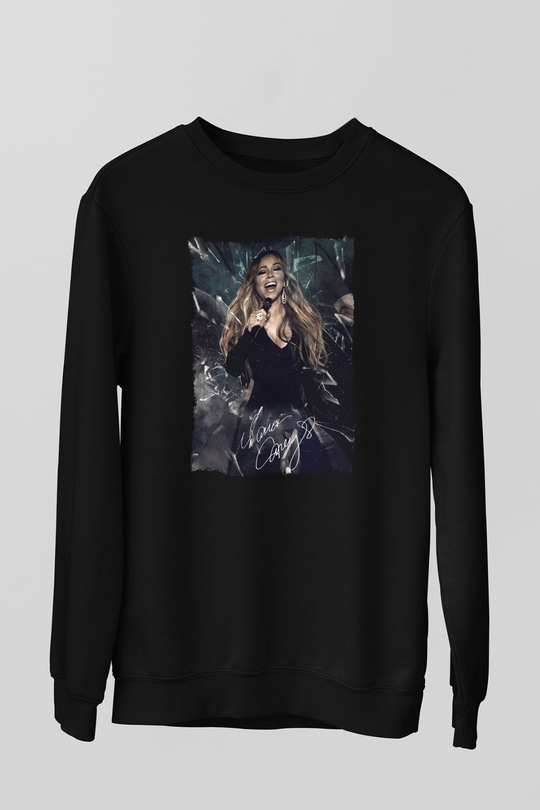 Mariah Carey Siyah Unisex Sweatshirt