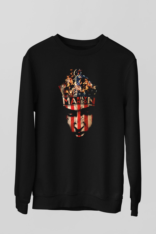 Marilyn Manson Siyah Unisex Sweatshirt