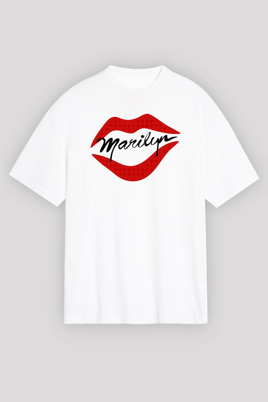 Marilyn Monroe Beyaz Unisex Oversize Tişört T-Shirt