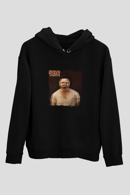 Markus Schulz Baskılı Unisex Siyah Hoodie