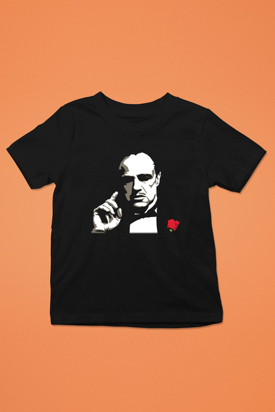 Marlon Brando Baskılı Siyah Unisex Çocuk Tişört