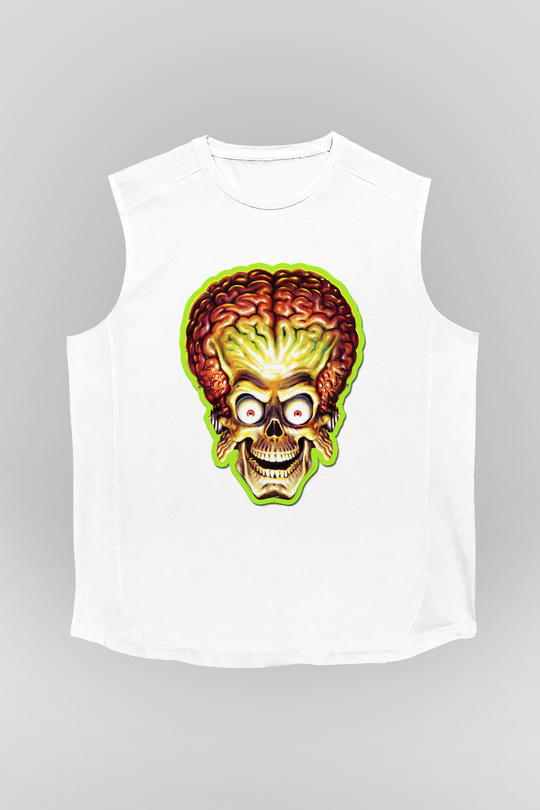 Mars Attacks Beyaz Unisex Kolsuz Tişört