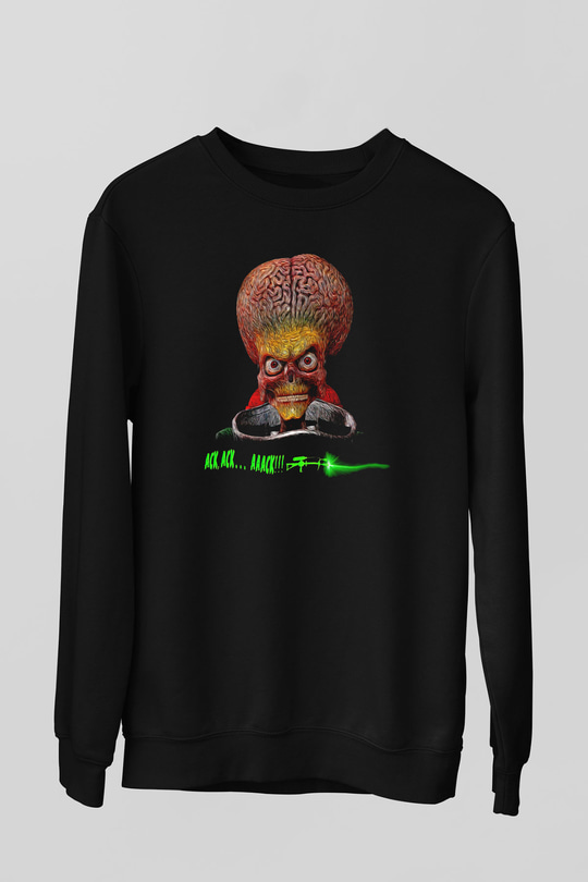 Mars Attacks Siyah Unisex  Sweatshirt