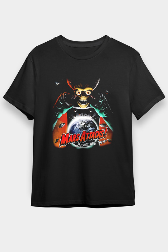 Mars Attacks Siyah Unisex Tişört