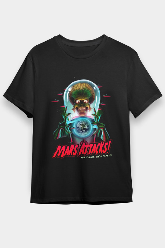 Mars Attacks Siyah Unisex Tişört