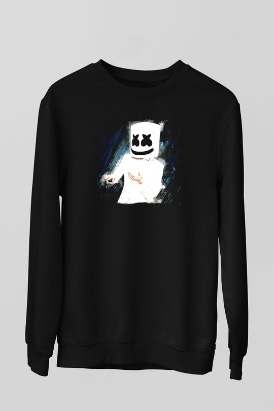 Marshmello Siyah Unisex Sweatshirt