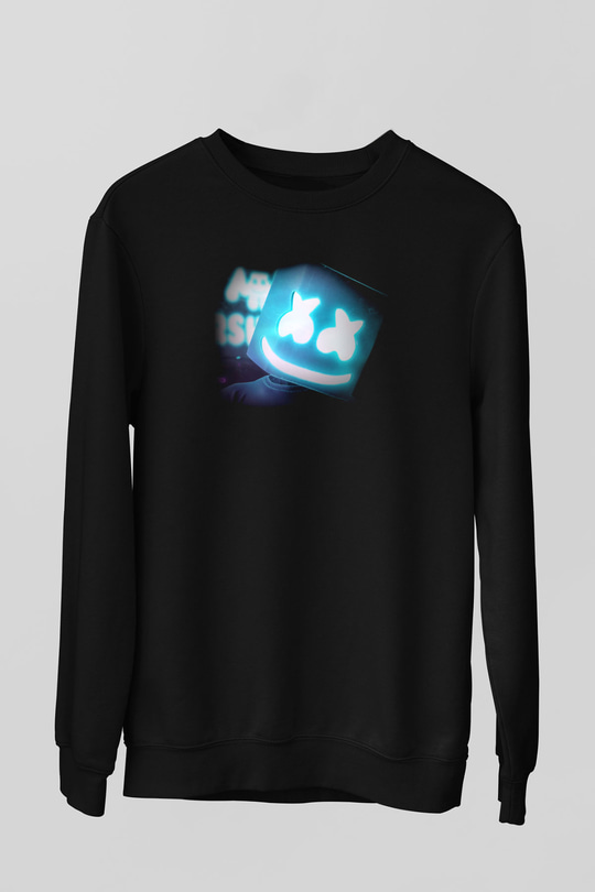 Marshmello Siyah Unisex Sweatshirt