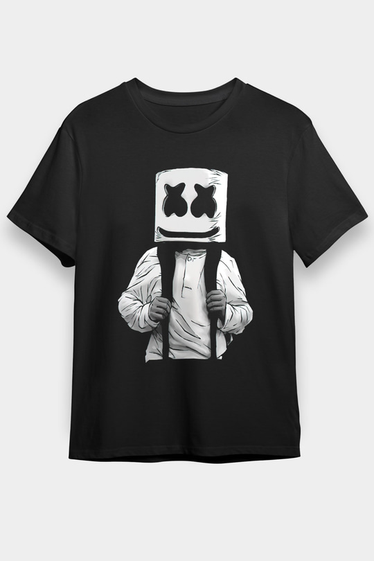 Marshmello Siyah Unisex Tişört T-Shirt - TişörtFabrikası