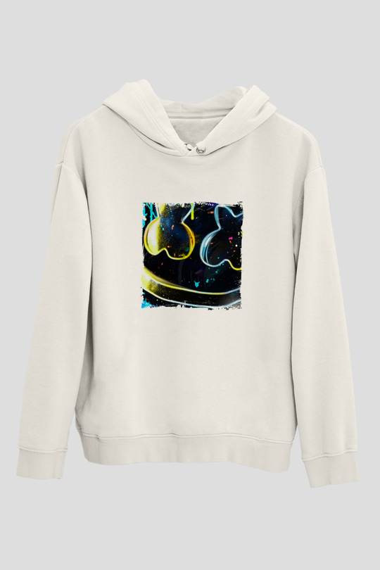MarshmelloBaskılı Beyaz Hoodie