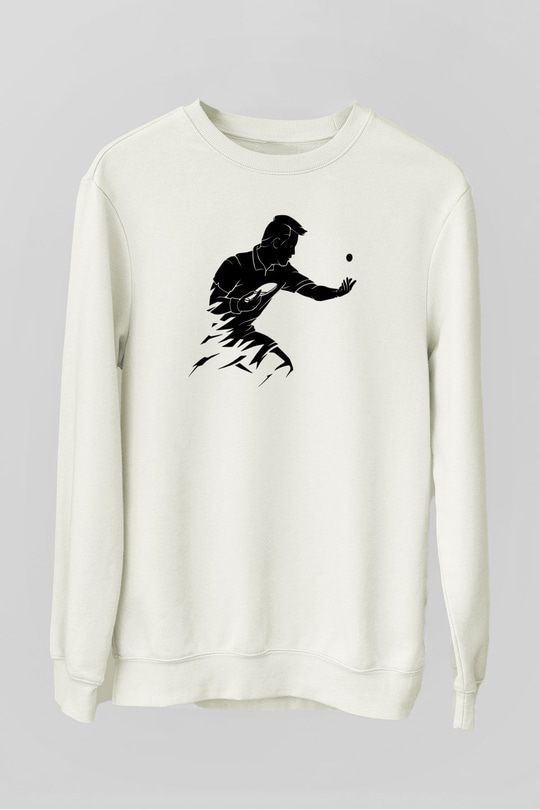 Masa tenisi Beyaz Unisex Sweatshirt