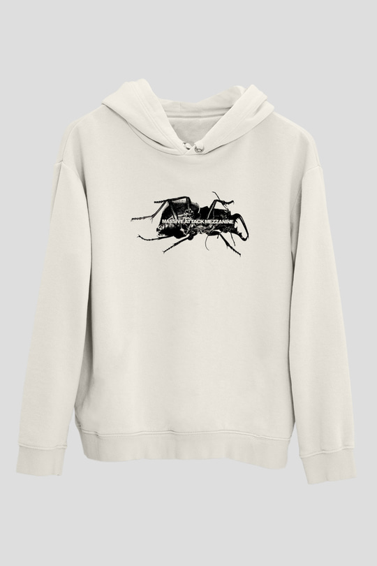 Massive Attack Baskılı Beyaz Unisex Kapüşonlu Sweatshirt