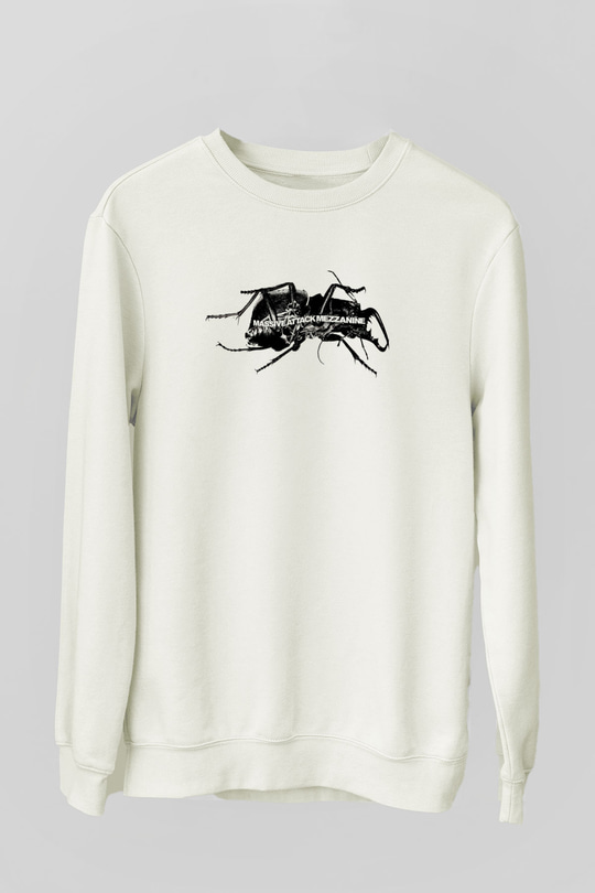 Massive Attack Baskılı Beyaz Unisex Sweatshirt