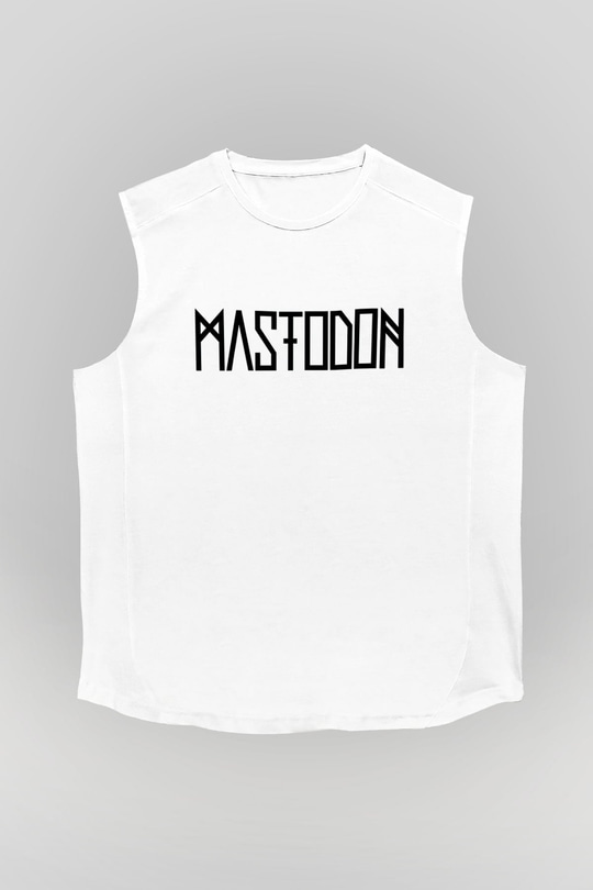Mastodon Beyaz Unisex Kolsuz Tişört