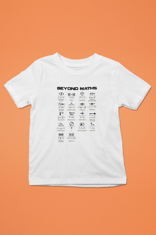 Matematiğin Ötesinde Baskılı Unisex Beyaz Çocuk Tişörtü - Tshirt