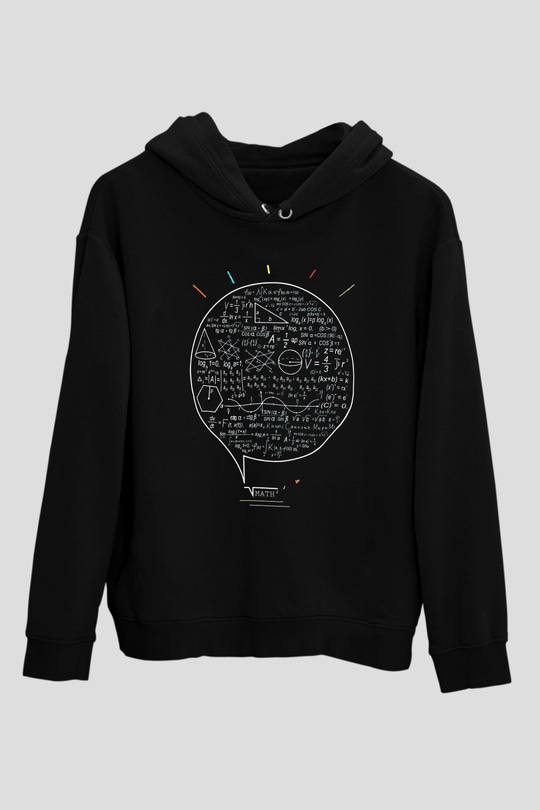 Matematikçi Siyah Unisex Kapşonlu Sweatshirt