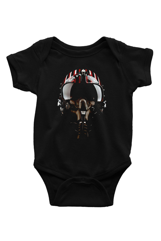 Maveric Pilot BaskılıSiyah  Bebek Body - Zıbın