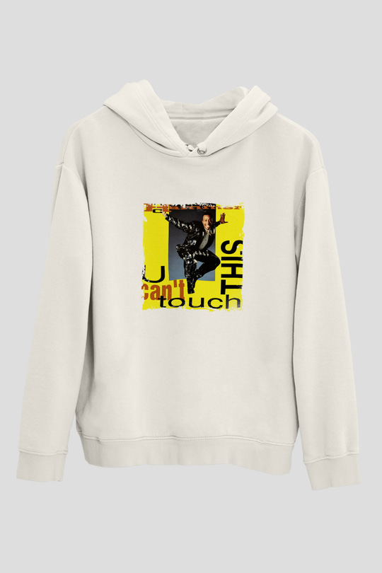 MC Hammer Baskılı Unisex Beyaz Kapüşonlu Sweatshirt