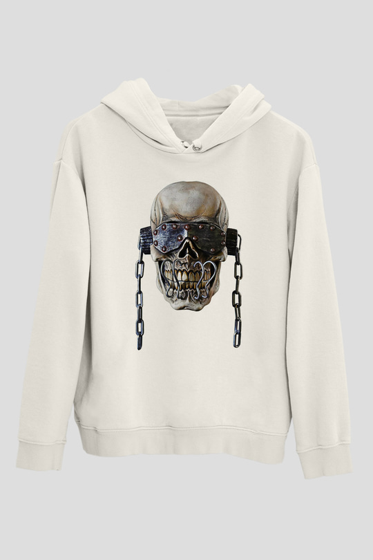 Megadeth Baskılı Beyaz Unisex Kapüşonlu Sweatshirt