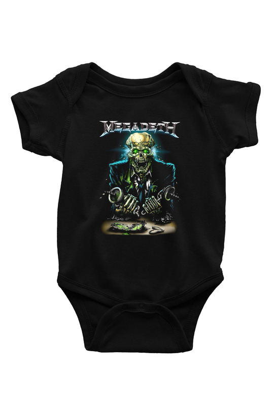 Megadeth Baskılı Siyah Bebek Body - Zıbın