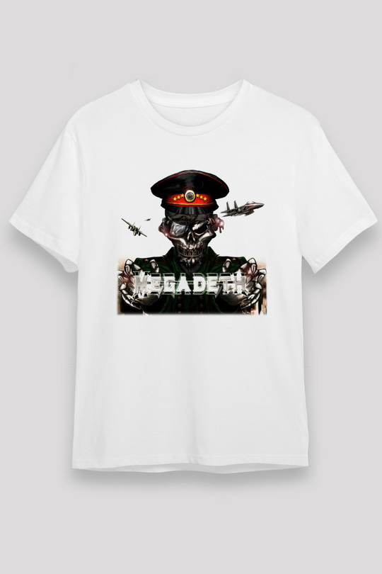 Megadeth Beyaz Unisex Tişört T-Shirt - TişörtFabrikası