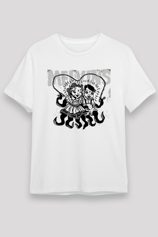 Melvins Baskılı Unisex Beyaz Tişört - Tshirt
