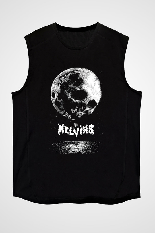 Melvins Baskılı Unisex Siyah Kolsuz Tişört - Tshirt