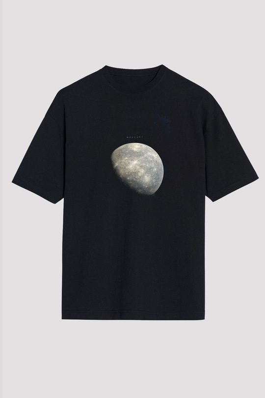 Merkür Fotoğraf Baskılı Unisex Oversize Tişört - Tshirt