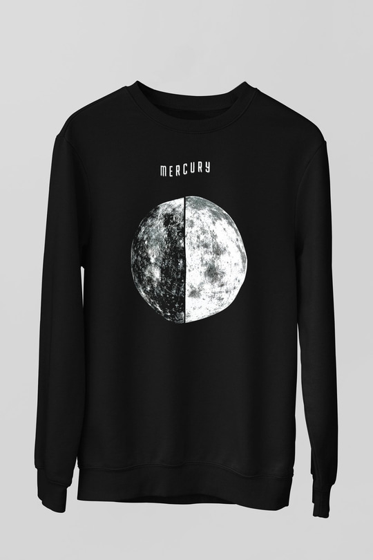 Merkür Siyah Unisex Sweatshirt