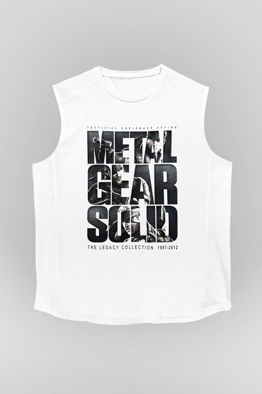 Metal Gear Solid Beyaz Unisex Kolsuz Tişört
