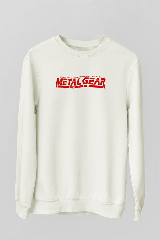 Metal Gear Solid Beyaz Unisex Sweatshirt