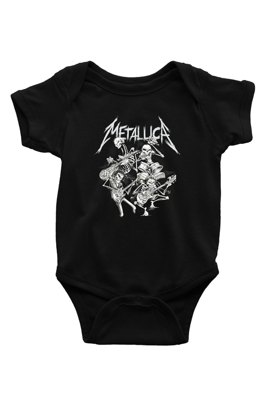 Metallica Baskılı Siyah Bebek Body - Zıbın