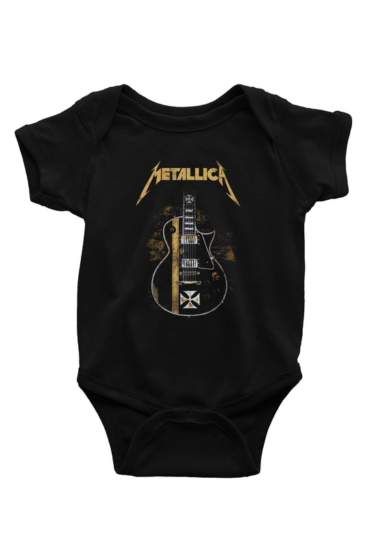 Metallica Baskılı Siyah Bebek Body - Zıbın