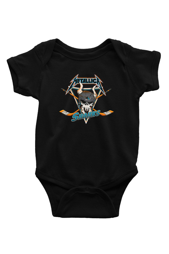 Metallica Baskılı Unisex Siyah Bebek Body - Zıbın
