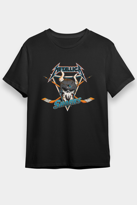 Metallica Baskılı Unisex Siyah Tişört - Tshirt