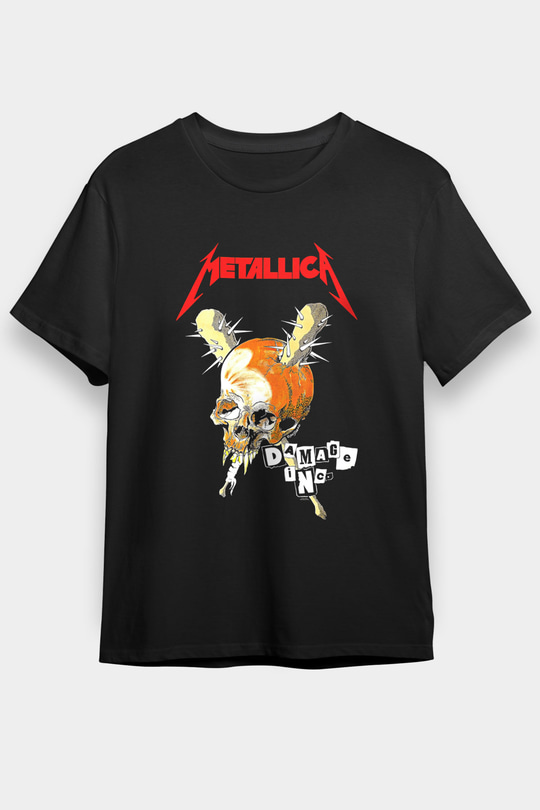 Metallica Baskılı Unisex Siyah Tişört - Tshirt