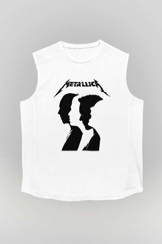 Metallica Beyaz Unisex Kolsuz Tişört