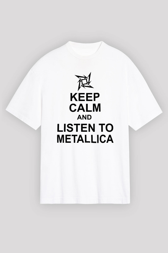 Metallica Beyaz Unisex Oversize Tişört T-Shirt