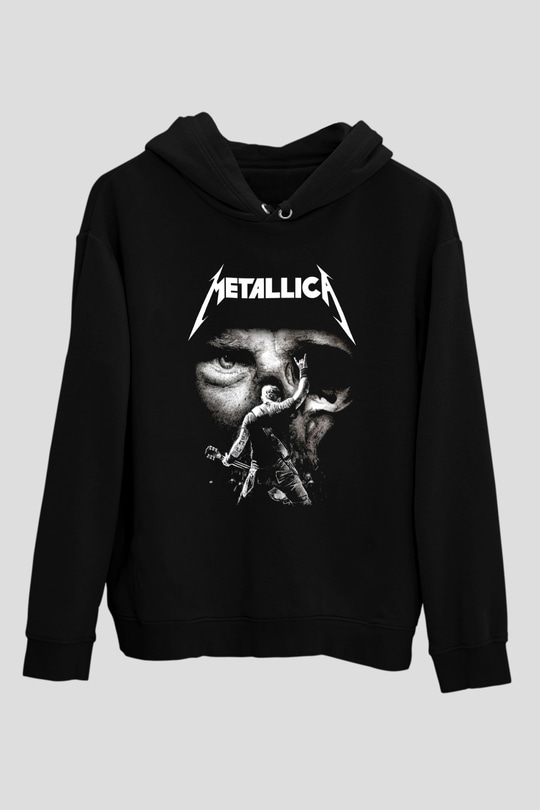 Metallica Group Siyah Unisex Kapüşonlu Sweatshirt