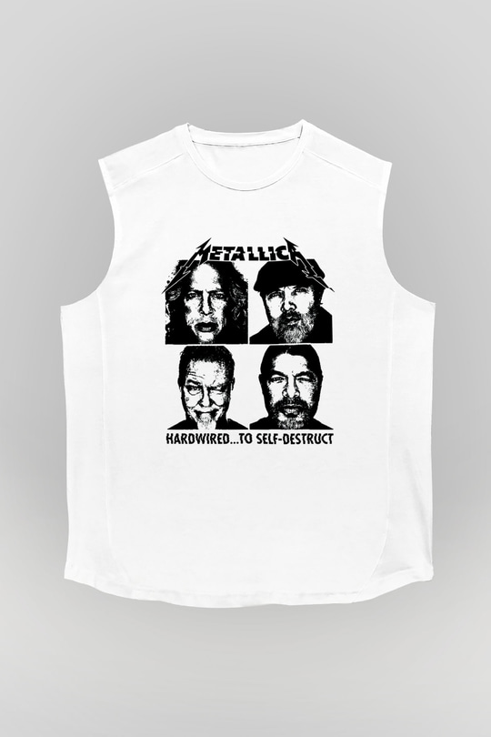 Metallica Hardwired To Self Destruct Beyaz Unisex Kolsuz Tişört