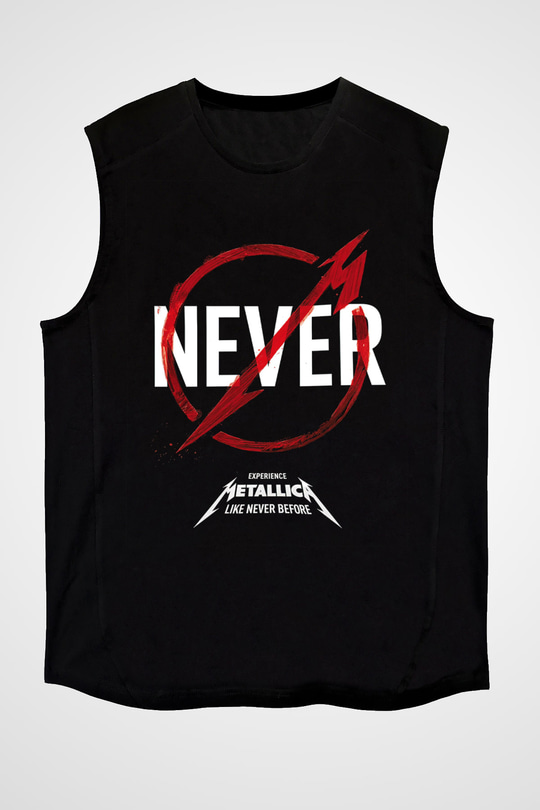 Metallica Never Siyah Unisex Kolsuz Tişört