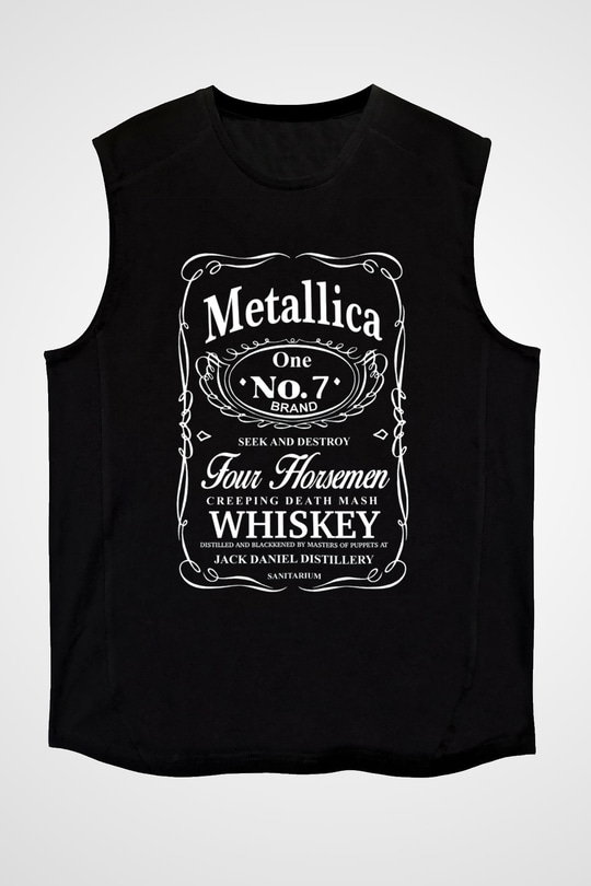 Metallica Whiskey Siyah Unisex Kolsuz Tişört
