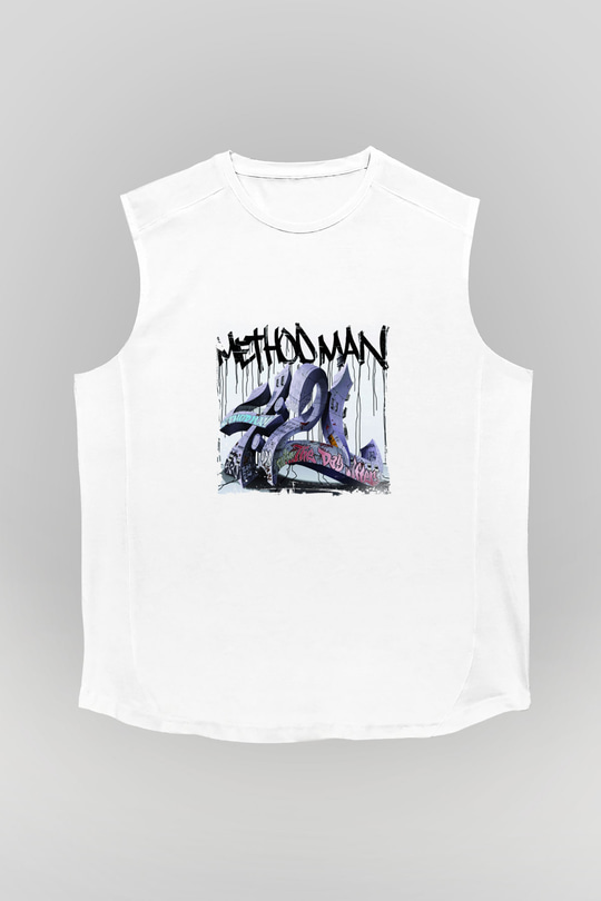 Method Man Baskılı Unisex Beyaz Kolsuz Tişört